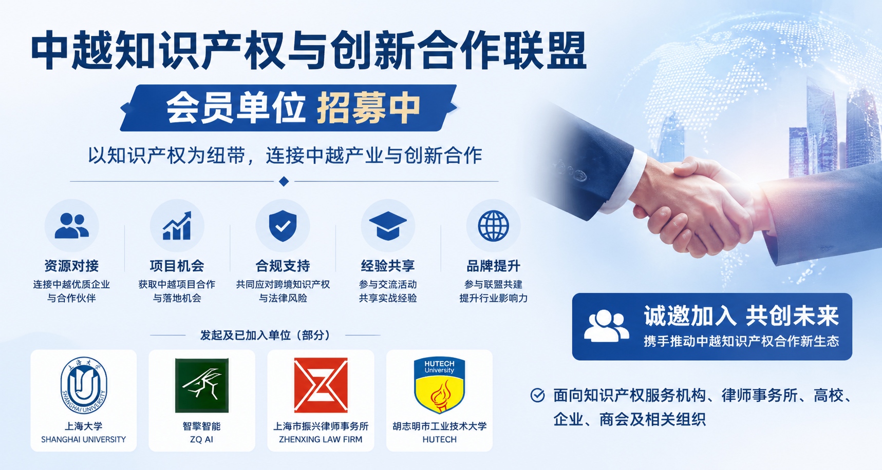 中越知识产权与创新合作联盟 会员单位招募中