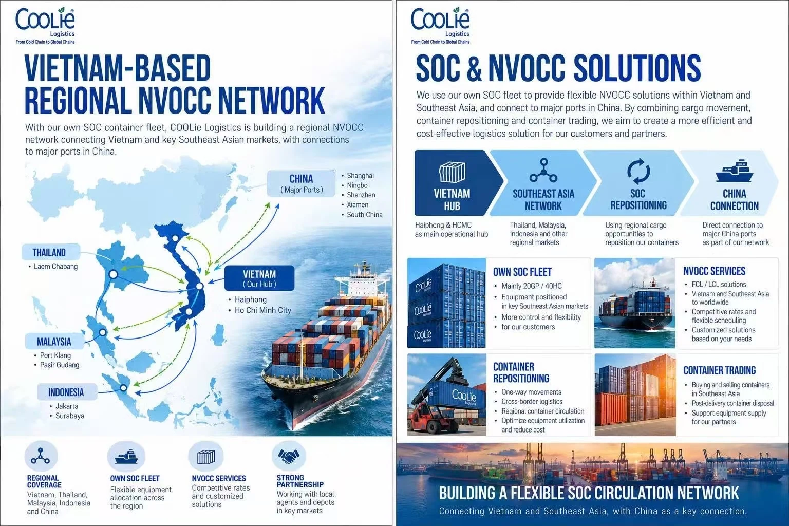 COOLie物流｜越南—东南亚—中国港口SOC、整柜与拼箱方案