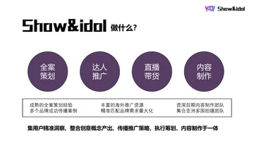 SHOW&IDOL｜东南亚达人营销、品牌直播与内容制作